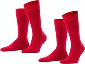 FALKE Happy 2-Pack Heren Sokken - Red - Maat 39-42