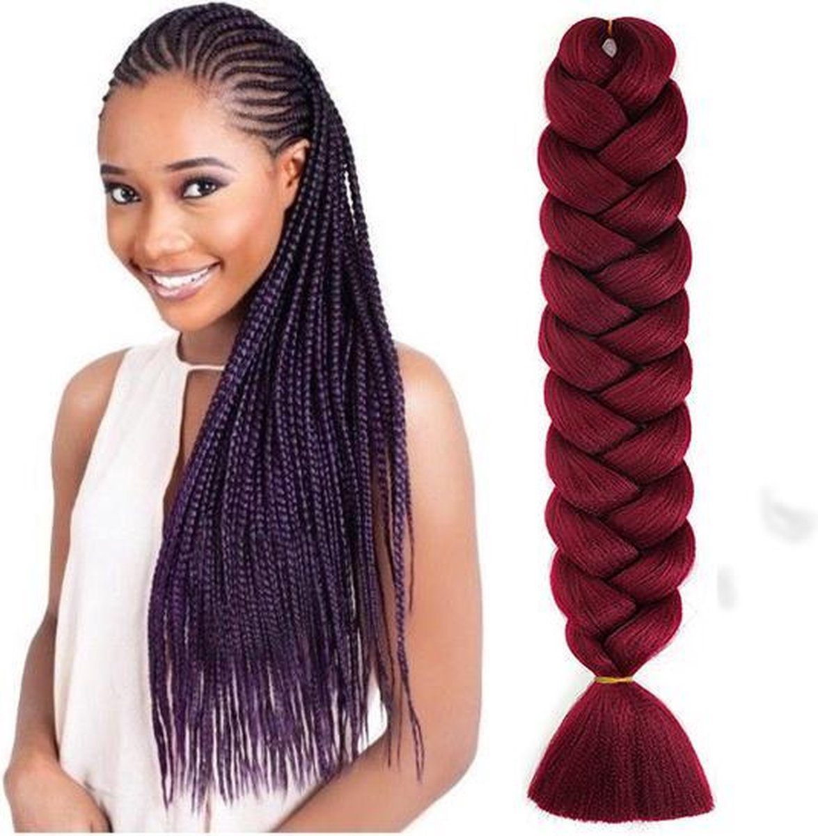 X-Pression Ultra Braid Premium - Vlechthaar- BG (Burgundy) - Synthetisch haar