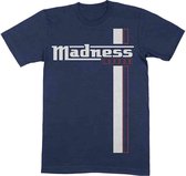 Madness Heren Tshirt -S- Stripes Blauw