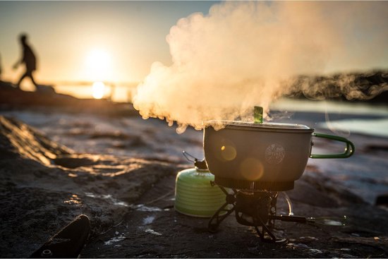 OPTIMUS Terra Xpress HE Cook Pot - 1.75 L - Anti-aanbaklaag - Camping kooksysteem - Lichtgewicht - Campingpannenset - Heat Exchanger - Aluminium - Grijs van Optimus — afbeelding 5