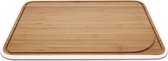 Snijplank met Sapgeul, Bamboe, Wit, 35 x 25 cm - Pebbly