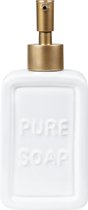 QUVIO Distributeur de savon / Distributeur de Distributeurs de savon de savon / Distributeur de savon / Distributeurs de savon / Savon / Savon pour les mains / Porte-savon - 470 ml - Wit avec or