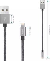 AUKEY Lightning-kabel, CB-D24 * 3 PACK, 3,3 ft /1 m Apple gecertificeerde en gevlochten Exomesh-kabel voor iPhone 7, 7 Plus, 6S, 6 Plus, iPad Pro