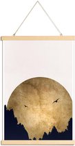 JUNIQE - Posterhanger Two Birds Gold -20x30 /Ivoor