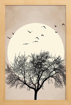 JUNIQE - Poster met houten lijst Dreamers Bright -13x18 /Ivoor & Zwart