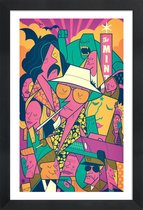 JUNIQE - Poster met houten lijst Fear and Loathing popart -13x18