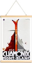JUNIQE - Posterhanger Vintage Frankrijk Chamoix -40x60 /Bruin & Oranje