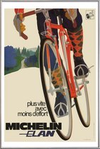 JUNIQE - Poster met kunststof lijst bike7 -40x60 /Oranje & Rood