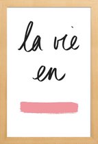 JUNIQE - Poster in houten lijst La vie en rose -20x30 /Wit & Zwart