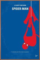 JUNIQE - Poster met kunststof lijst Spiderman -13x18 /Blauw & Rood