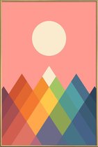 JUNIQE - Poster met kunststof lijst Rainbow Peak -20x30 /Kleurrijk