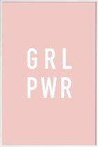 JUNIQE - Poster met kunststof lijst GRL -13x18 /Roze & Wit