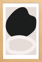 JUNIQE - Poster in houten lijst Dark Transparent -20x30 /Grijs & Ivoor