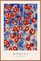 JUNIQE - Poster met kunststof lijst Rohlfs - Rosehips -40x60 /Blauw &