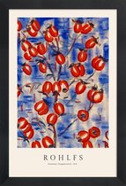 JUNIQE - Poster met houten lijst Rohlfs - Rosehips -13x18 /Blauw &