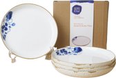 Gebaksbordjes set - 16 cm - Set van 4 gebaksborden - Delfts blauw - bordjes - dessert bordjes