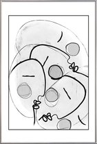 JUNIQE - Poster met kunststof lijst Together -20x30 /Wit & Zwart