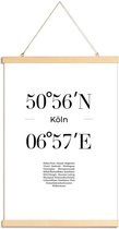 JUNIQE - Posterhanger Coördinaten Keulen -40x60 /Wit & Zwart