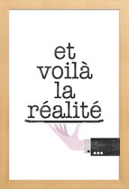 JUNIQE - Poster in houten lijst Réalité -30x45 /Wit