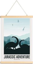 JUNIQE - Posterhanger Jurassic Adventure I -30x45 /Blauw & Groen
