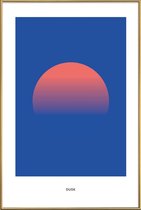 JUNIQE - Poster met kunststof lijst Dusk #6 -40x60 /Blauw & Oranje