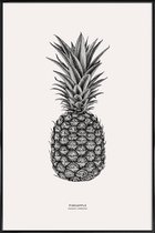 JUNIQE - Poster in kunststof lijst Pineapple -20x30 /Grijs & Ivoor