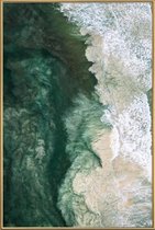 JUNIQE - Poster met kunststof lijst Deep -40x60 /Ivoor & Turkoois