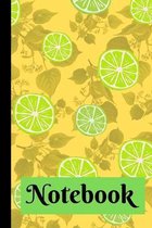 Notebook: Lemon and Lime Themed Gift - Lined Notebook/Journal, 130 pages, 6 x 9