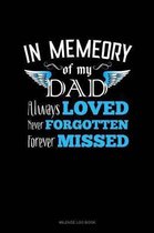 In Memory of My Dad Always Loved Never Forgotten Forever Missed: Mileage Log Book