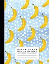 Graph Paper Composition Notebook: Quad Ruled 5 Squares Per Inch for Math & Science - Banana Blue Dots