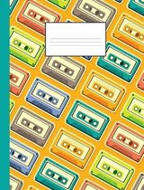 80s notebook: A fun and trendy 80's theme composition book: College ruled, soft back: Perfect for school work: Vintage casette tape