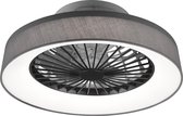 LED Plafondlamp met Ventilator - Plafondventilator - Trinon Farali - 30W - Aanpasbare Kleur - Rond - Mat Grijs - Kunststof