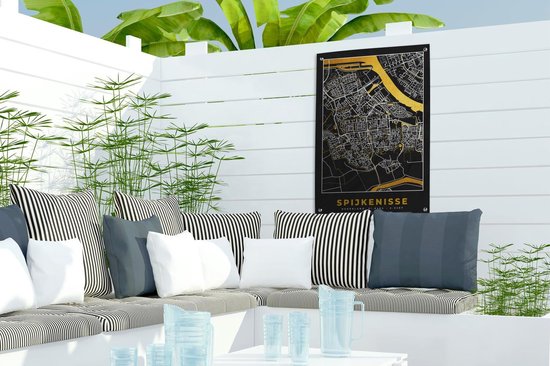 Carte Décoration Décoration de jardin - Spijkenisse - Or - Zwart - 40x60 cm - Affiche Jardin - Toile Jardin