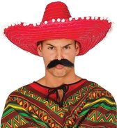 2x stuks rode sombrero/Mexicaanse hoed 50 cm - Mexicaans thema verkleedkleding voor volwassenen