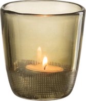 J-Line Theelichthouder Jaali Glas Groen Small Set van 4 stuks