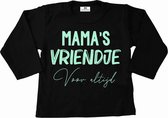 T-Shirt baby-dreumes-mama's vriendje voor altijd-zwart-mint-Maat 92