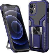 GSMNed – Shockproof iPhone 11 Pro Max hoesje Blauw – Magneetaansluiting – Met standaard – Hard PC iPhone 11 Pro Max – Blauw – met screenprotector