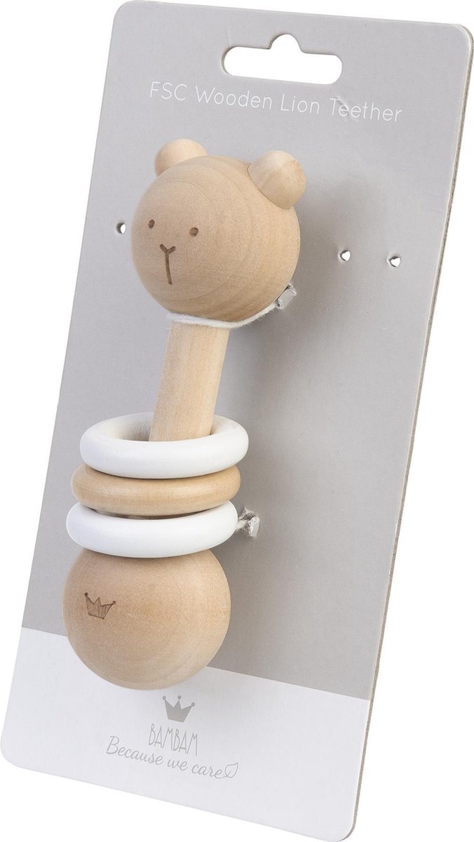 BamBam Eco-vriendelijk houten Rammelaar Beer - Baby cadeau van BamBam — afbeelding 2