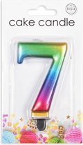 Wefiesta Cijferkaars 7 Metallic Rainbow 5,5 X 7,8 X 1,4 Cm Wax