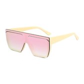 Zonnebril heren zonnebril dames UV Bescherming |Fashion zonnebril |Futuristic look | Trendy zonnebril| Creme