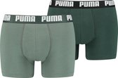 PUMA BASIC BOXER 2P Mannen Onderbroek - Green Combo - Maat S