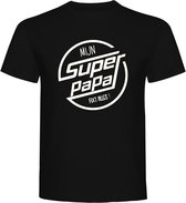 T-Shirt - Casual T-Shirt - Fun T-Shirt - Fun Tekst - Lifestyle T-Shirt - Mood - Papa - Vaderdag - Mijn Super Papa Fixt Alles! - Zwart - XXXL - 3XL