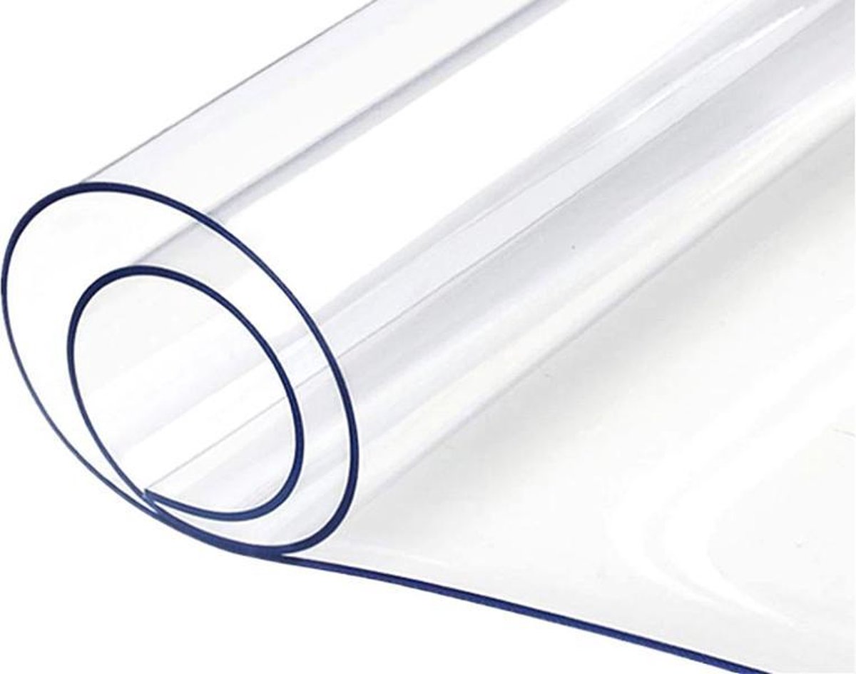 Fixon Tafelzeil - Tafelbeschermer - 100% transparant - Tafelkleed - 100 x 180 - 1mm dik - Eenvoudig op maat te snijden - Voor bescherming van al uw meubels