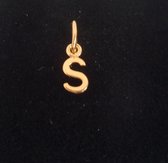 Robimex Collection Zilveren hanger gold letter  S