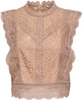 Only Dames ONLKARO S/L LACE TOP WVN Misty Rose - Maat XS