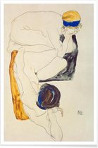 JUNIQE - Poster Schiele - Two Lying Figures -40x60 /Geel & Ivoor