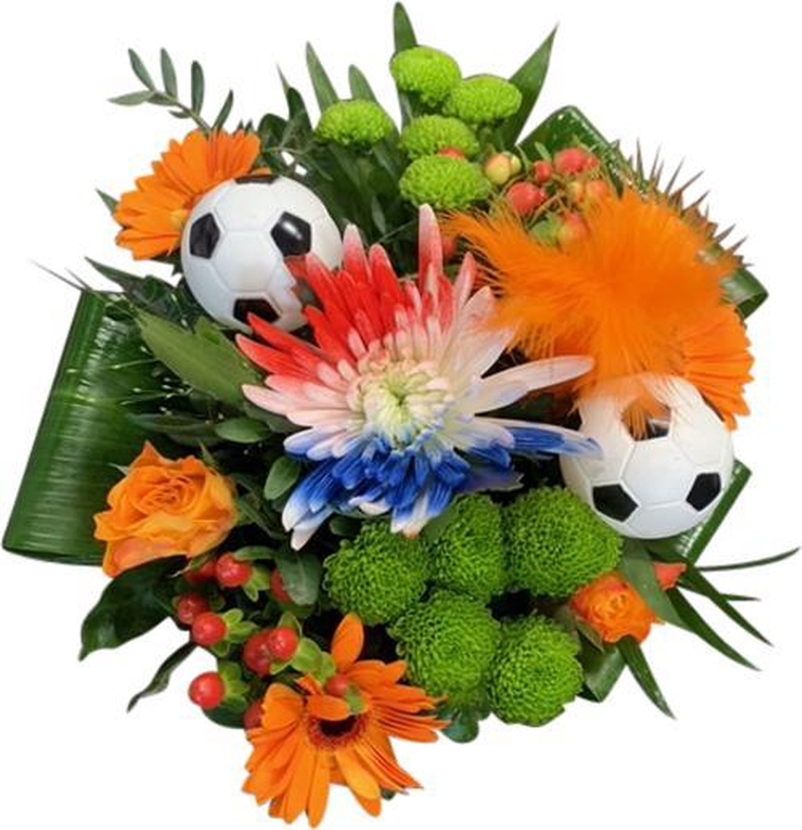Oranje voetbal WK bloemen boeketje