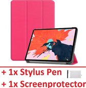 Smart Cover Book Case Hoesje Geschikt Voor Apple iPad Pro 12.9 Inch 2018 & 2020 Inch Tablet - Auto Sleep/Wake & Standaard Functie - Trifold Multi-Stand Flip Sleeve Met Screenprotector - Besch