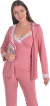 Dames Pyjama | 4-delige set | Nachtjurk | Nachthemd | Lange Mouw | Korte Mouw | Lange Pyjama Broek | Korte Pyjama Broek | Comfortabel | Cadeau voor dames