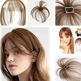 Haarpony Fringe Bangs Toupet Hai Topper 100%Human hair light brown